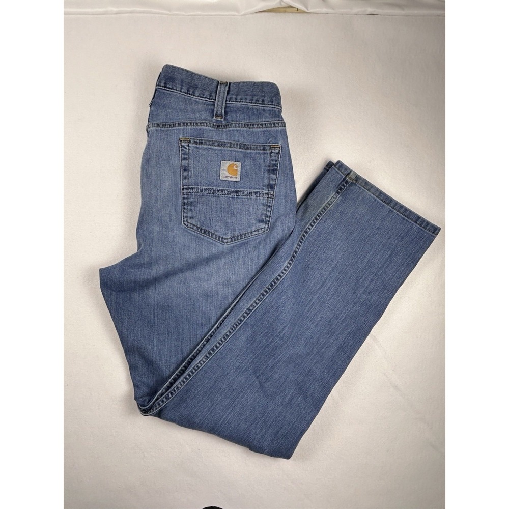 Carhartt Men's Rugged Flex Jeans 36x32 Medium Wash Relaxed Fit Workwear